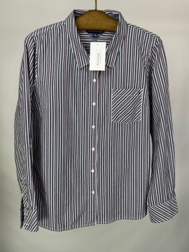 Bawełniana koszula damska w paski casual Tommy Hilfiger r. XL