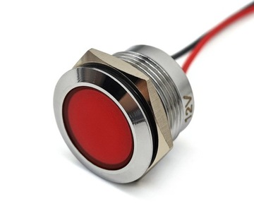 Lampka kontrolna, kontrolka LED 22mm Czerwona 12V