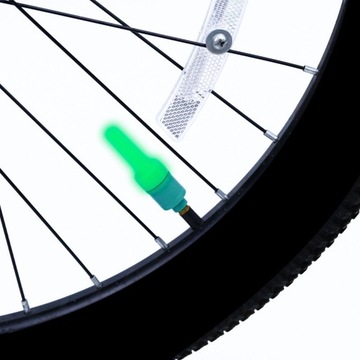 2 светодиодных лампы для ламп на колесо велосипеда для двигателя автомобиля, зеленые.