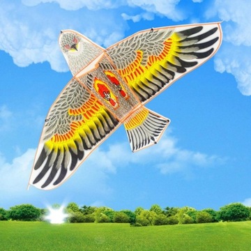 Строка змея орлиного змея огромная, большая, легкая для полета, одиночная линия с желтым цветом