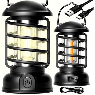 LAMPA KEMPINGOWA TURYSTYCZNA OGRODOWA LED AKUMULATOROWA USB C ZAWIESZANA LZ