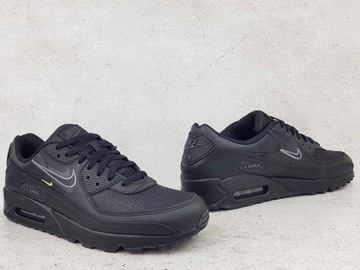 NIKE AIR MAX 90 DX2651 001 BUTY MĘSKIE CZARNE SKÓRZANE SNEAKERS