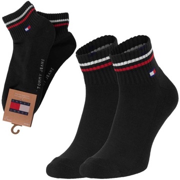 TOMMY HILFIGER SKARPETY SKARPETKI STOPKI 2P CZARNE r.43-46