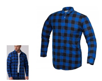 KOSZULA FLANELOWA BAWEŁNIANA robocza POLSKA PRODUKCJA NIEBIESKA R. 3XL