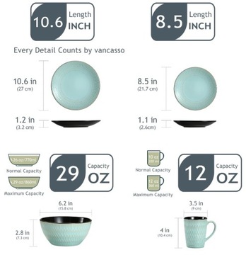 Посуда в стиле рустик Vancasso PLUVO 48 шт./12 персон.