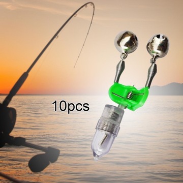 10 шт светодиодный двойной колокольчик для ночной рыбалки, сигнализация поклевки
