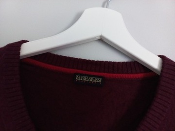 NAPAPIJRI sweterek wełna wool bordowy r. XL