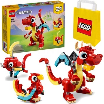 LEGO 31145 CREATOR - SMOK RYBKA FENIKS 3w1 + TORBA PREZENTOWA LEGO