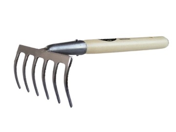 Grabie 6 zębowe z trzonkiem 28 cm grabki mocne