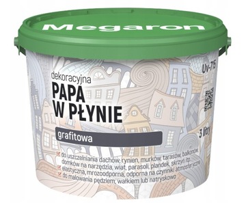 Papa w płynie Megaron kolor GRAFIT 3 l wodoodporna