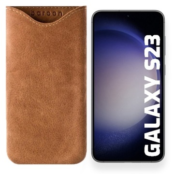 LEO ETUI CASE WSUWKA Z NATURALNEJ POLSKIEJ SKÓRY do GALAXY S23