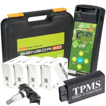 Programator Sensor AID Pro 3.0 z 4 Czujnikami TPMS 433MHz i Moduł OBDII CUB