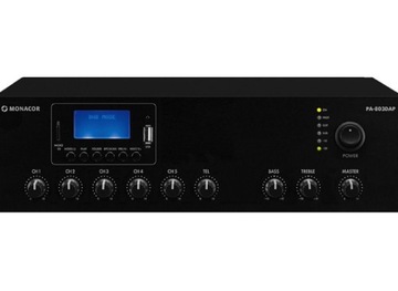 ЦИФРОВОЙ СМЕШИВАЮЩИЙ УСИЛИТЕЛЬ MONACOR PA-803DAP | ФАНТОМ 48В | MP3 | ДАБ+ |