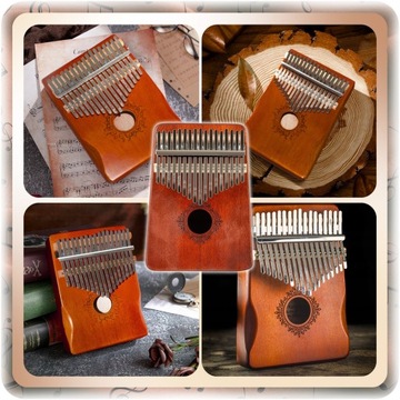 KALIMBA INSTRUMENT PIANINO 17 DREWNIANA AFRYKAŃSKI ZESTAW AKCESORIA + ETUI