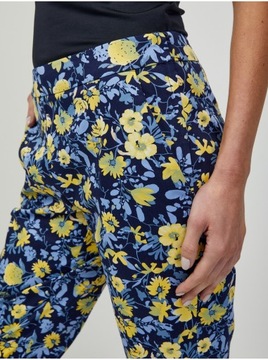 Żółto-niebieskie spodnie w kwiaty ORSAY