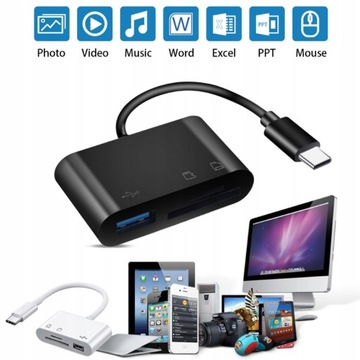 Устройство чтения карт памяти 3 в 1 типа C OTG USB C к Micro SD TF c