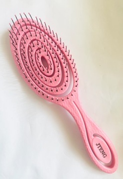 SZCZOTKA DO ROZCZESYWANIA WŁOSÓW SPIRALNA ORGANICZNA RÓŻOWA