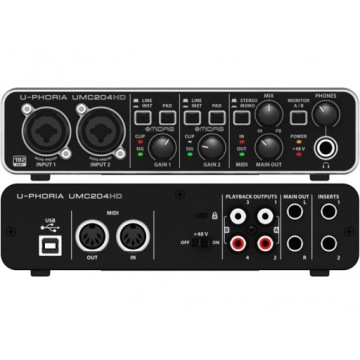 Аудиоинтерфейс Behringer UMC204HD USB MIDI 2x4