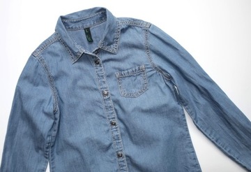 РУБАШКА BENETTON 140 10 ДЖИНСОВЫЕ СПОРТИВНЫЕ КЛАССИЧЕСКИЕ ДЖИНСЫ