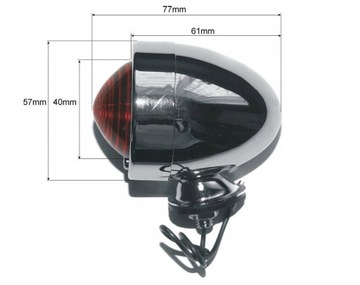 MINI TYLNA LAMPA TYŁ UNIWERSALNA CHROM METAL JAJKO