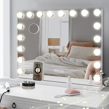 Lustro do Makijażu z Oświetleniem LED, USB, Bluetooth 80x58cm