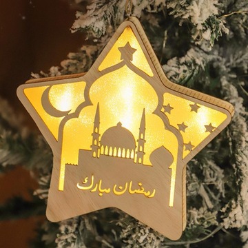 Деревянные светильники Eid AL Adha, декоративный ночник, подвесной светильник, стиль B