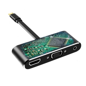 АДАПТЕР-ХАБ 5 В 1 USB USB-C HDMI VGA МИНИ-ДЖЕК 3,5 ММ АДАПТЕР 3.0 PD 4K