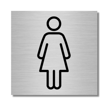 TABLICZKA TOALETA DAMSKA PIKTOGRAM DRUK UV WC 10X10CM ALUMINIUM DLA PAŃ PRO