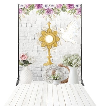 Tło fotograficzne Pierwsza Komunia Św. 158x300cm