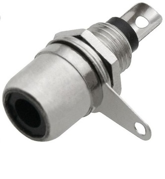 Gniazdo RCA CZARNE cinch metal do montażu (0733a