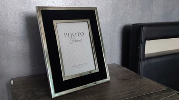 Ramka na zdjęcie czarna srebrna 13x18 glamour
