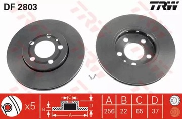 ПЕРЕДНИЕ ДИСКИ + КОЛОДКИ TRW VW GOLF V POLO 9N 256MM