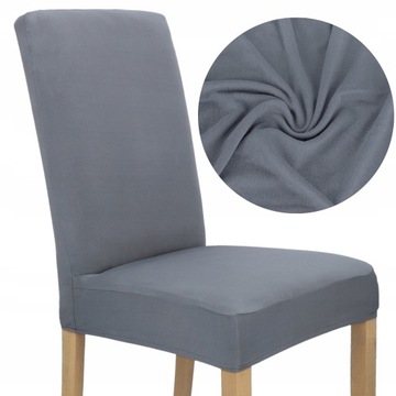 POKROWIEC NA KRZESŁO SZARY STALOWY ELASTYCZNY UNIWERSALNY POKROWCE