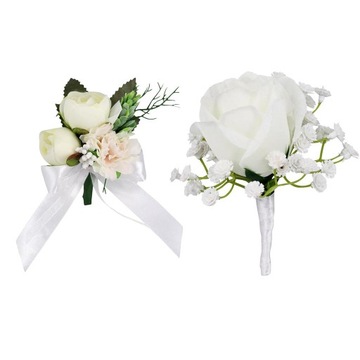 2 szt. Boutonniere Męskie przypinki do klapy pana młodego