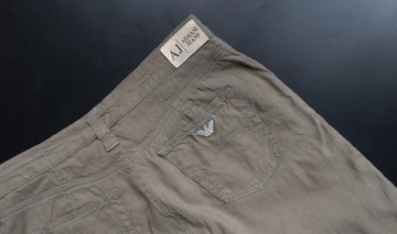 ARMANI JEANS 31 ZIELONE SPODNIE LNIANE LEN PROSTE