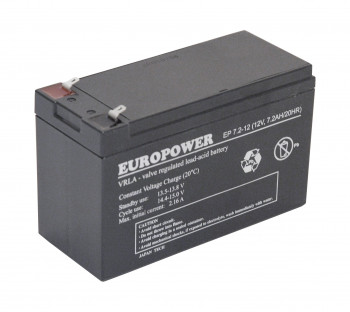 Akumulator EUROPOWER pod alarm seria EP 7,2Ah/12V