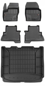 Set 3D Koberce a rohož do kufru Ford Kuga Mk2 2012-2019 bw