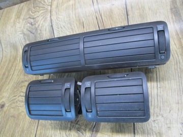 VW PASSAT B5 97-05 КОМПЛЕКТ РЕШЕТКИ ВЕНТИЛЯЦИОННОЙ ПАНЕЛИ, ЦЕНТРАЛЬНЫЙ ГРАФИТ / СЕРЫЙ