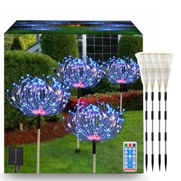 LAMPA SOLARNA LED DRZEWKO DMUCHAWIEC FAJERWERKI WIELOKOLOROWY 480LED 4SZT