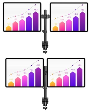 ВРАЩАЮЩИЙСЯ НАСТОЛЬНЫЙ ДЕРЖАТЕЛЬ для двух МОНИТОРОВ 10–27 дюймов, универсальный