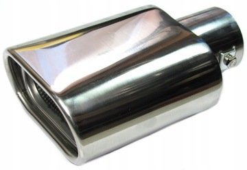 Овальный наконечник глушителя, плоская крышка из нержавеющей стали.