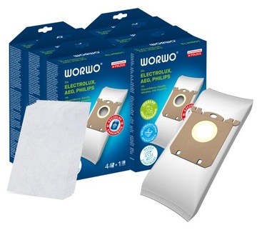 24x WORKI S-BAG WORWO do ELECTROLUX PHILIPS AEG ELMB01K + FILTRY