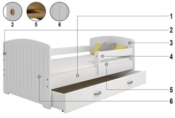 ДЕТСКАЯ КРОВАТЬ 160Х80 ДЕТСКАЯ В5 ЦВЕТ КАРКАСА