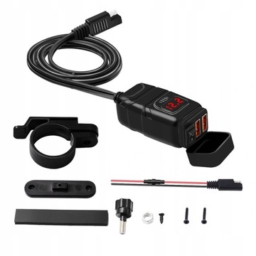 ЗАРЯДНОЕ УСТРОЙСТВО ИСТОЧНИК ПИТАНИЯ 2xUSB QC3.0 КНОПКА ВОЛЬТМЕТРА