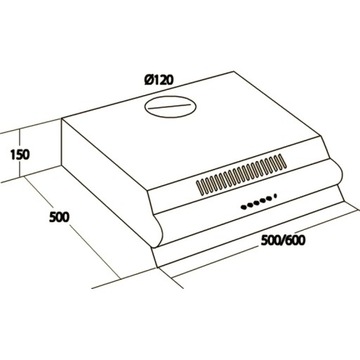 Okap szafkowy, (wkład) AKPO WK-7 P 3050 Szary