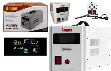 Nowy ZASILACZ AWARYJNY PIECA POMPY CO Czysty SINUS PRO 1000W 12 VOLT