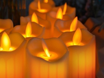 СВЕЧА СВЕТОДИОДНАЯ Вставка ДВИЖУЩЕГОСЯ ПЛАМЯ ЭКРУ ДЕКОРАТИВНАЯ СВЕЧА НА АККУМУЛЯТОРЕ 15 СМ