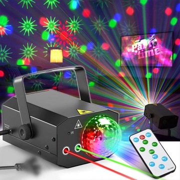 LASEROWY PROJEKTOR DYSKOTEKOWY LED 2W1