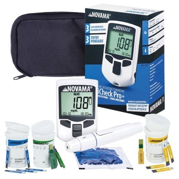 Urządzenie 3w1 Multicheck+ paski Glukoza Cholesterol Kwas Moczowy akcesoria