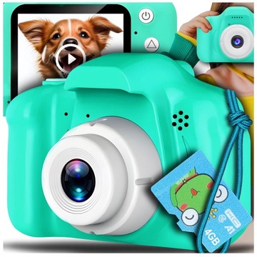 APARAT CYFROWY DLA DZIECI Dziecka Fotograficzny Kamera Zielony + KARTA 4GB